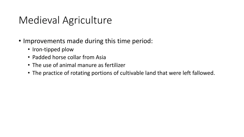 medieval agriculture