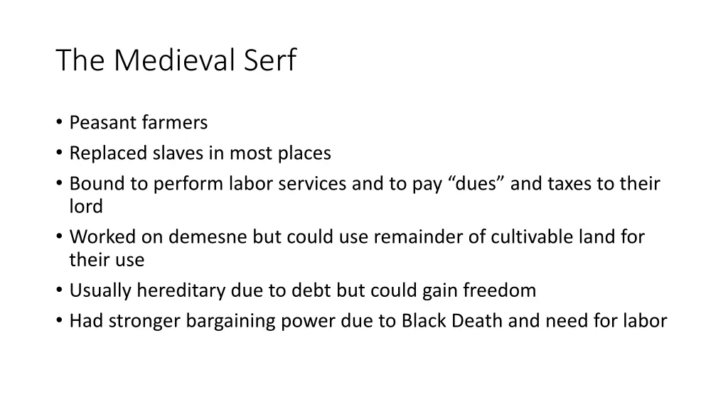 the medieval serf