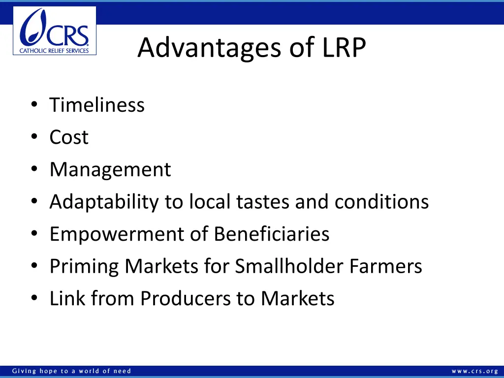 advantages of lrp