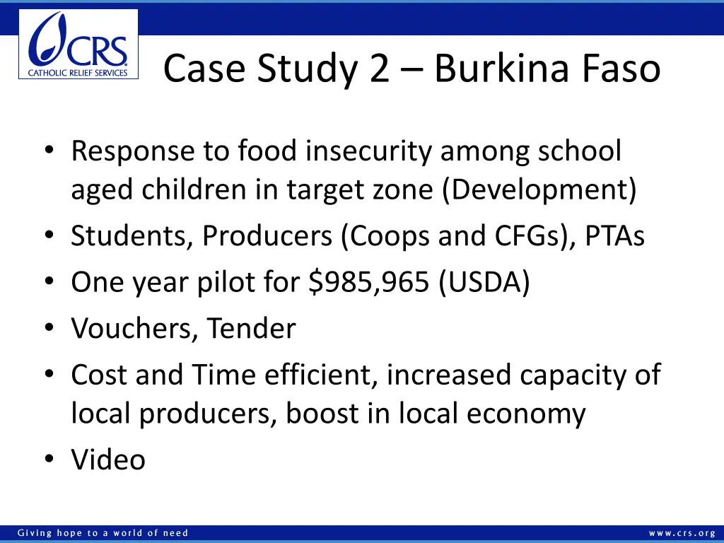 case study 2 burkina faso