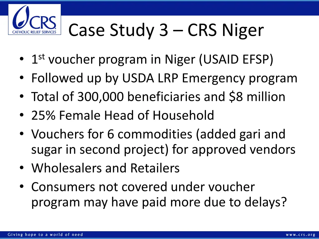 case study 3 crs niger