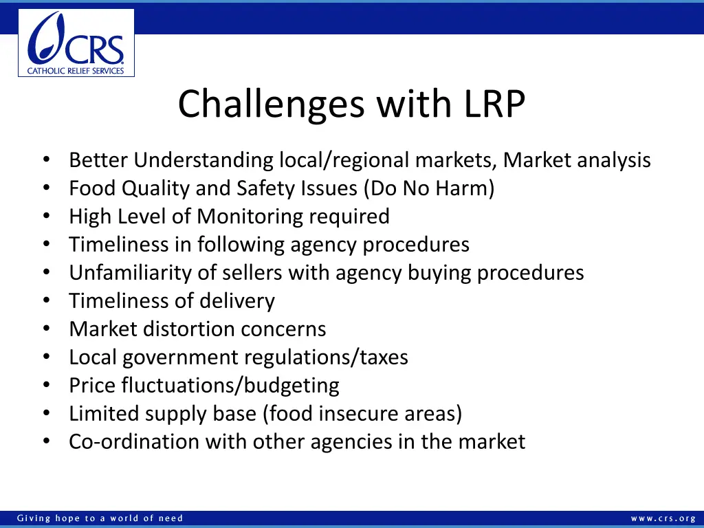 challenges with lrp