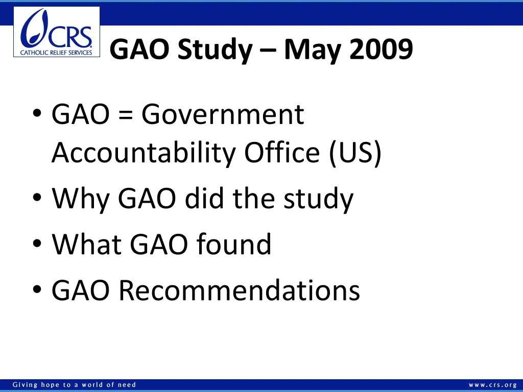 gao study may 2009