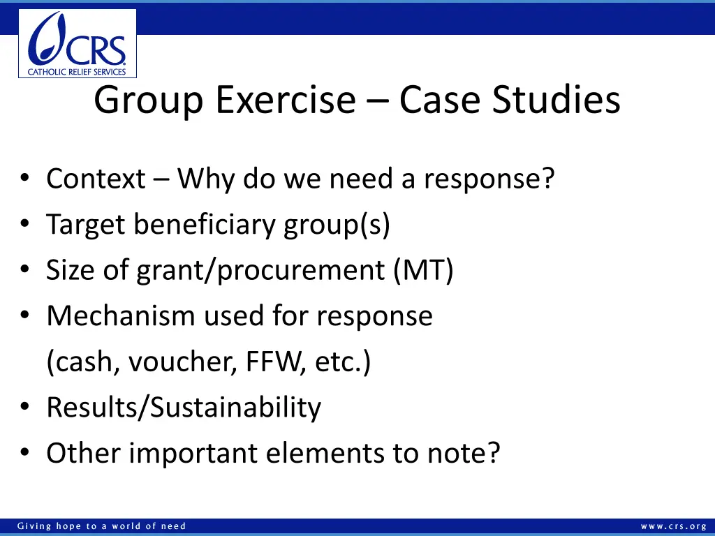 group exercise case studies