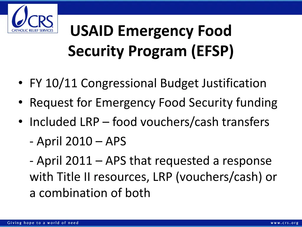 usaid emergency food security program efsp