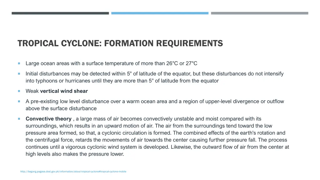 tropical cyclone formation requirements