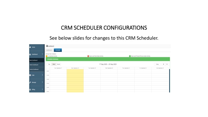 crm scheduler configurations crm scheduler