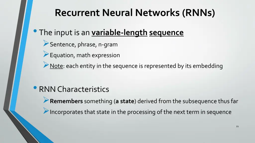 recurrent neural networks rnns the input