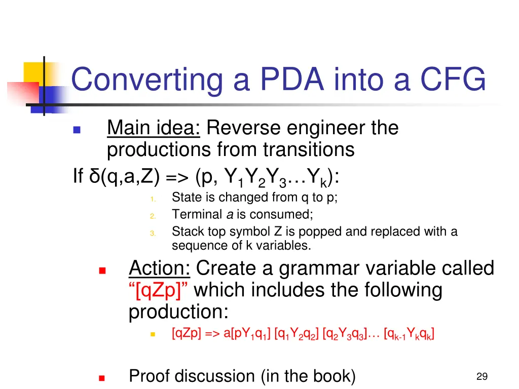 converting a pda into a cfg