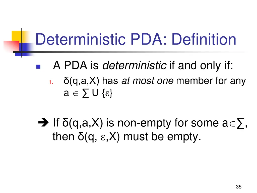 deterministic pda definition