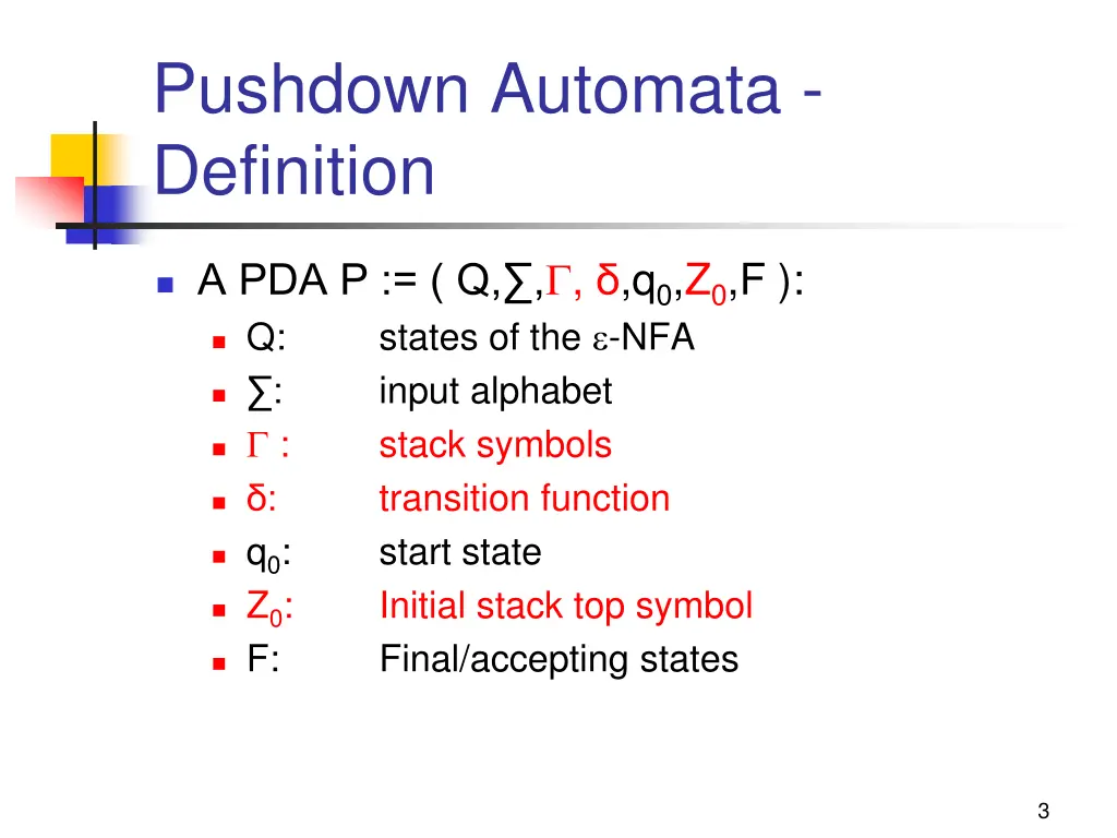 pushdown automata definition