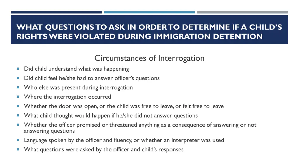 what questions to ask in order to determine 2