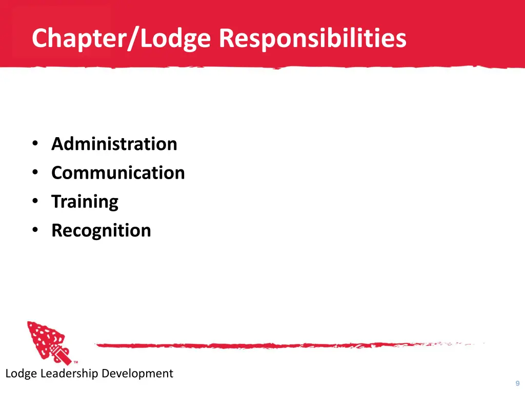 chapter lodge responsibilities