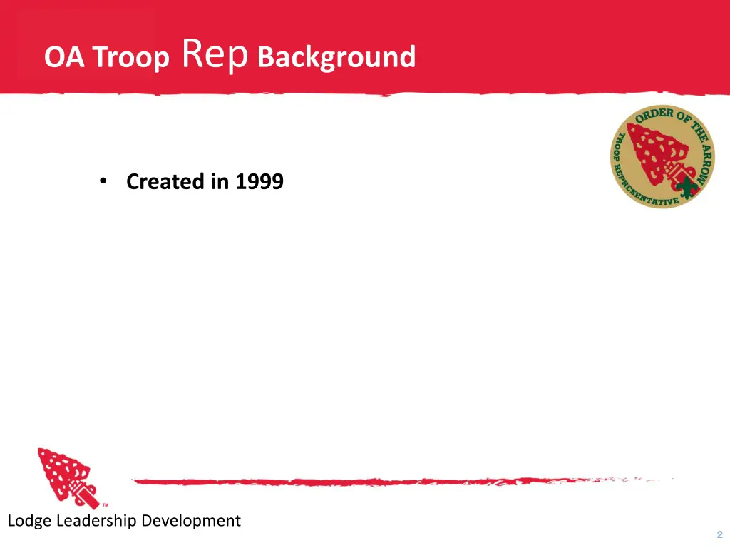 oa troop rep background