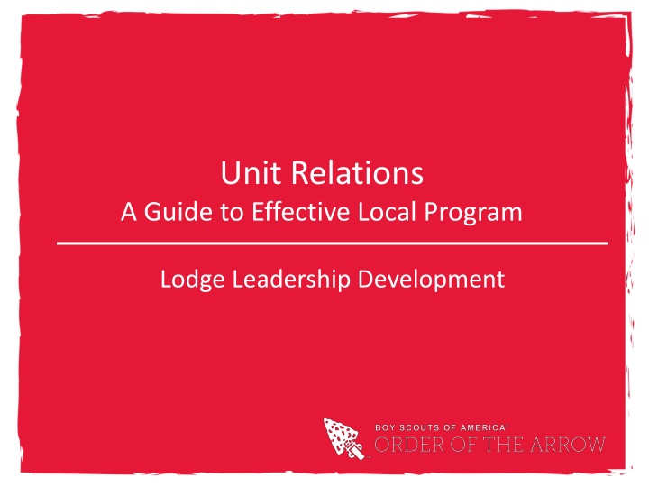 unit relations a guide to effective local program