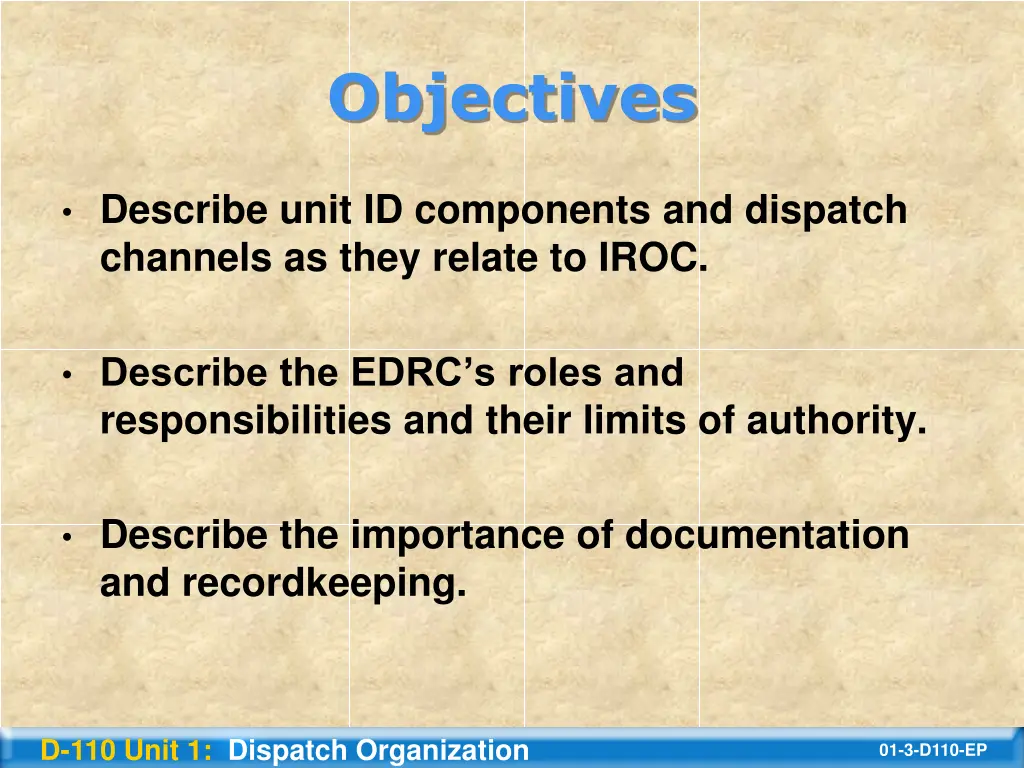 objectives 1