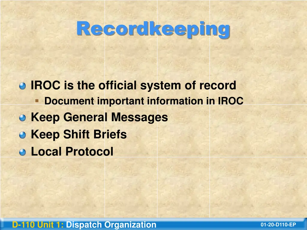 recordkeeping