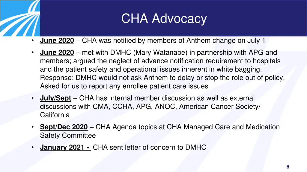 cha advocacy