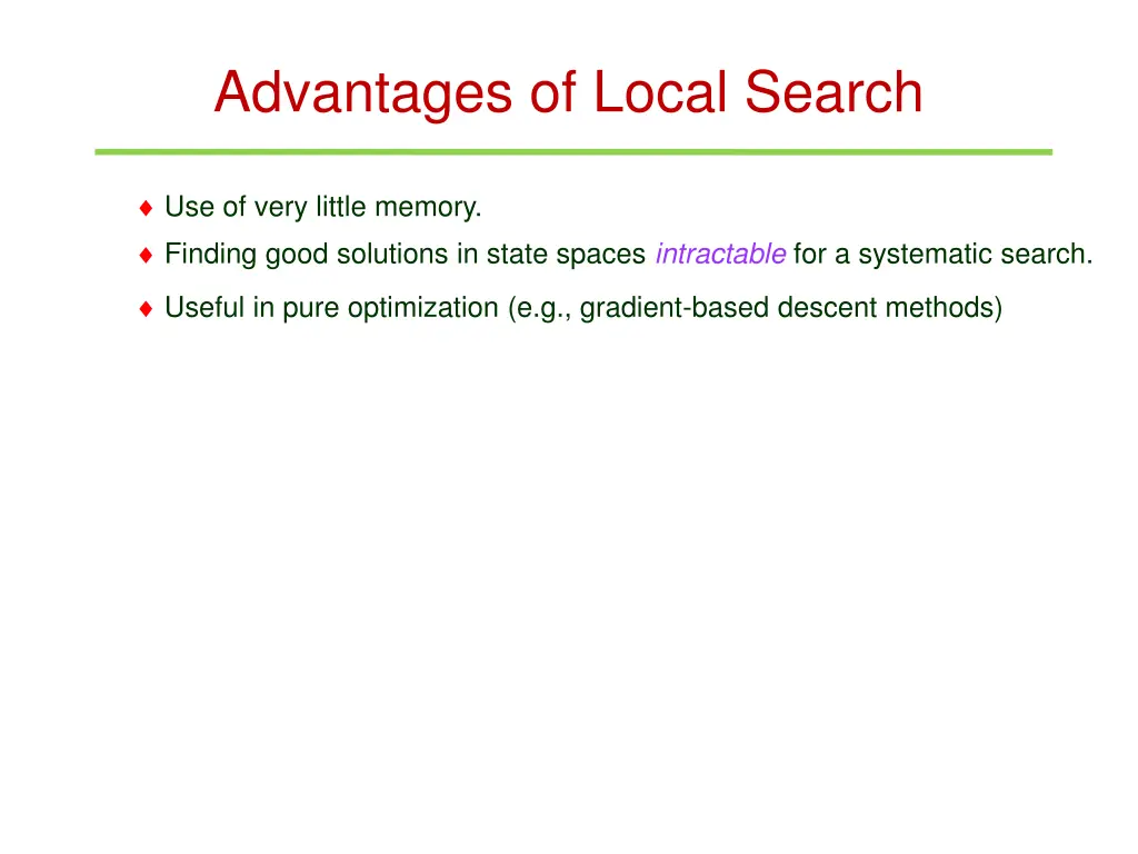 advantages of local search