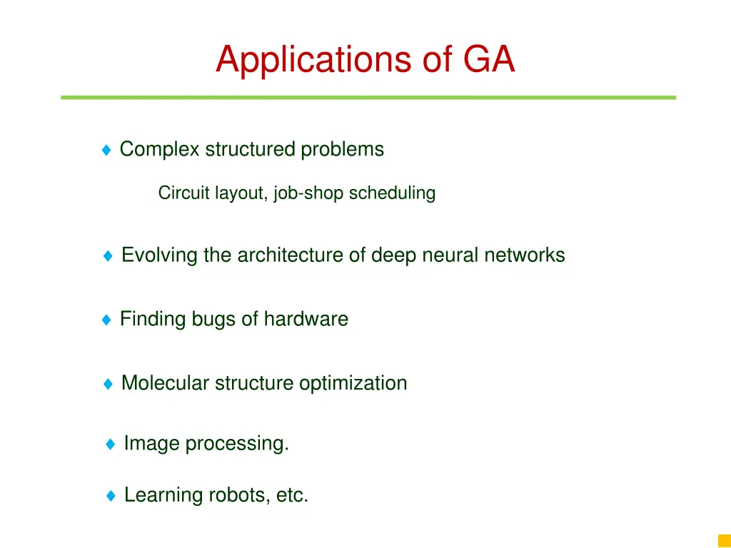 applications of ga