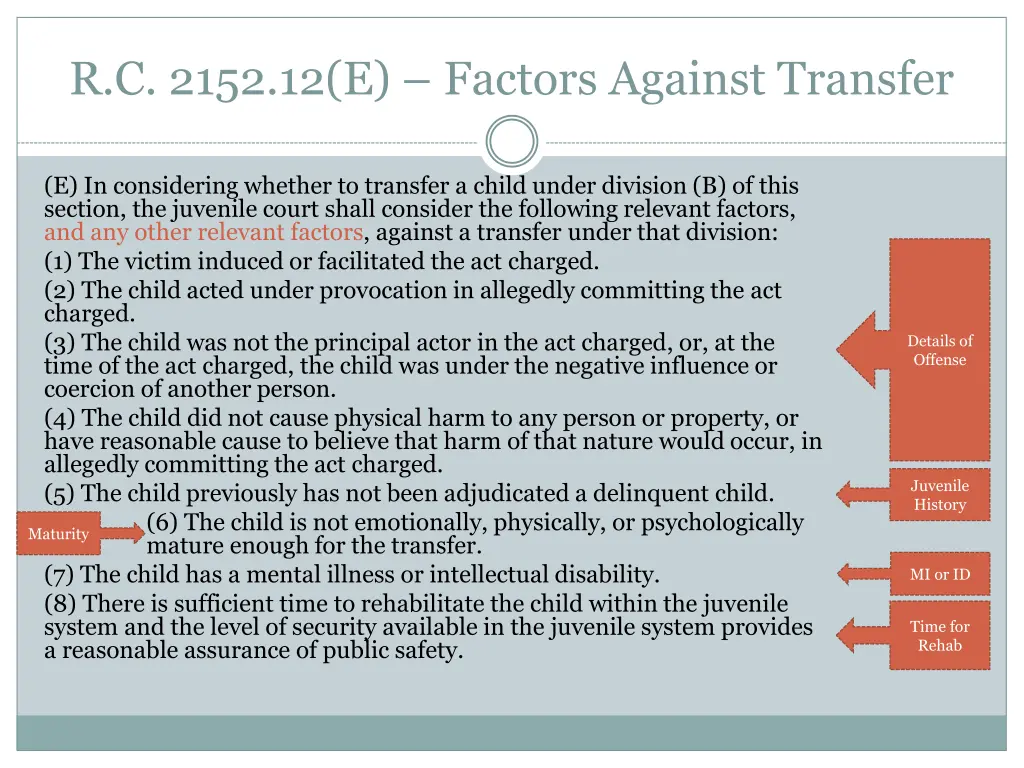 r c 2152 12 e factors against transfer