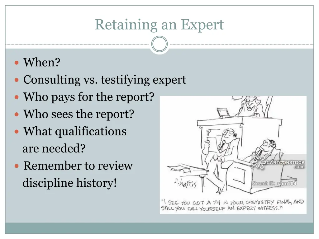 retaining an expert