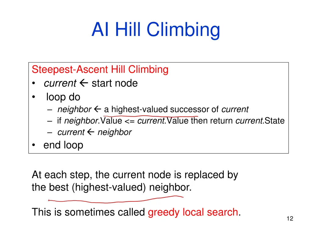 ai hill climbing