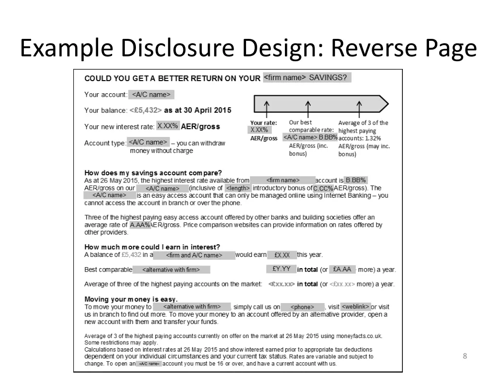 example disclosure design reverse page