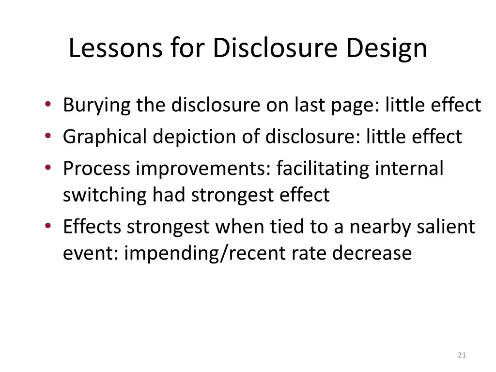 lessons for disclosure design