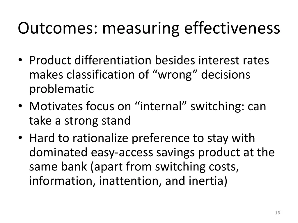 outcomes measuring effectiveness