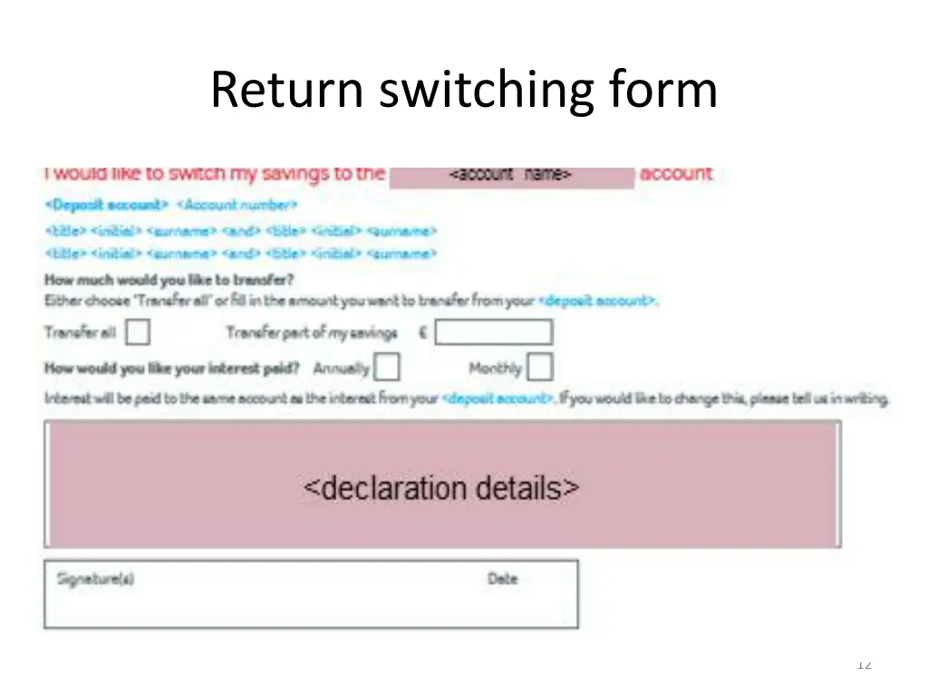 return switching form 1