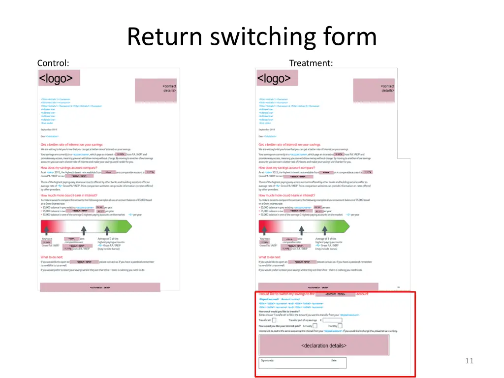 return switching form