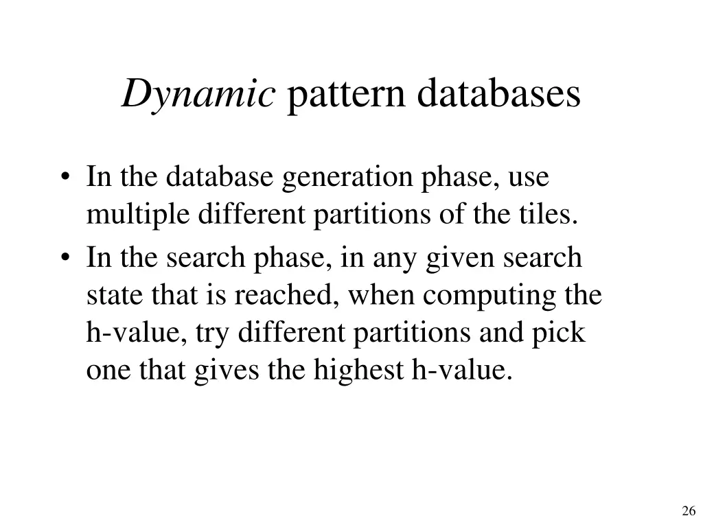 dynamic pattern databases