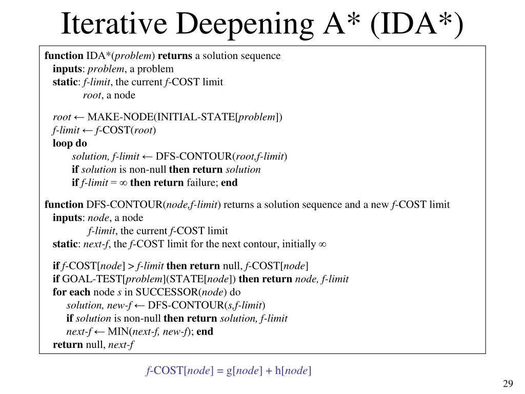 iterative deepening a ida