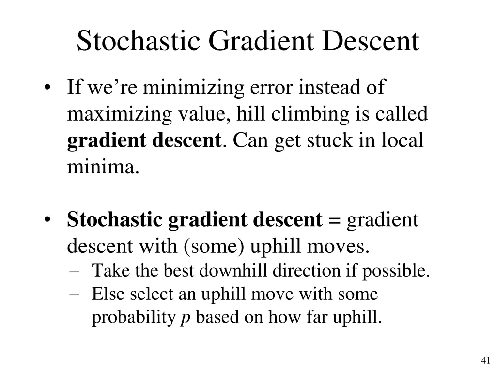 stochastic gradient descent