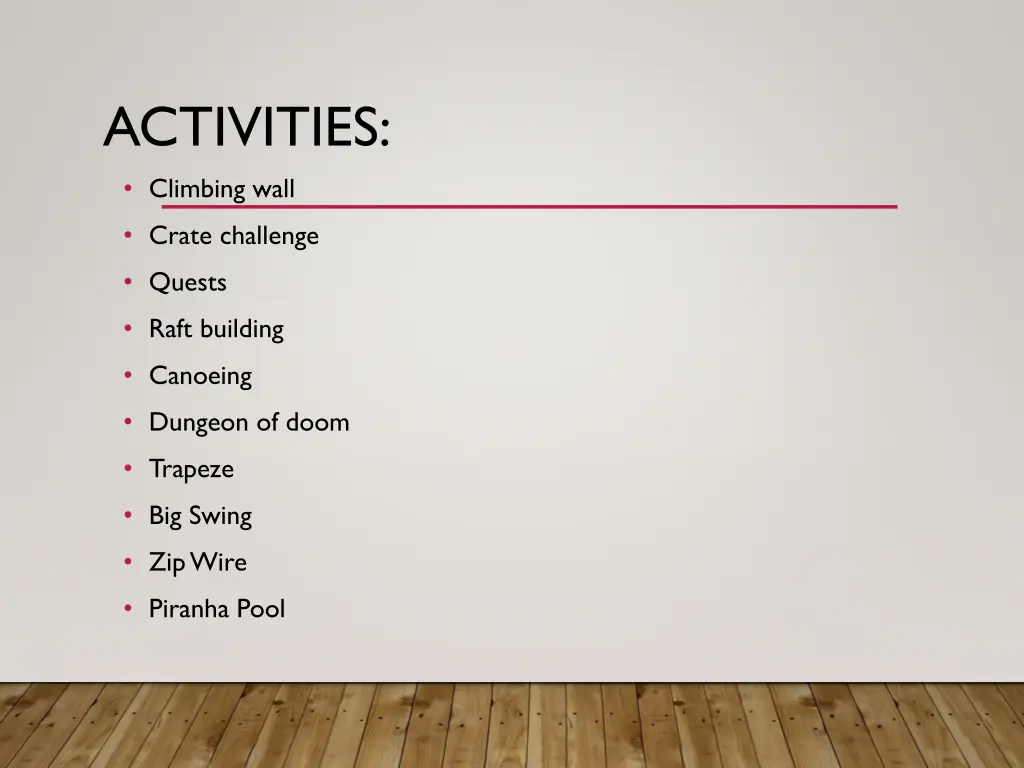 activities