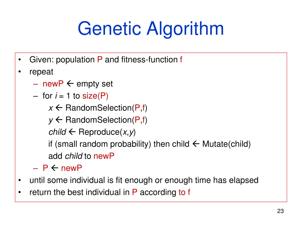 genetic algorithm