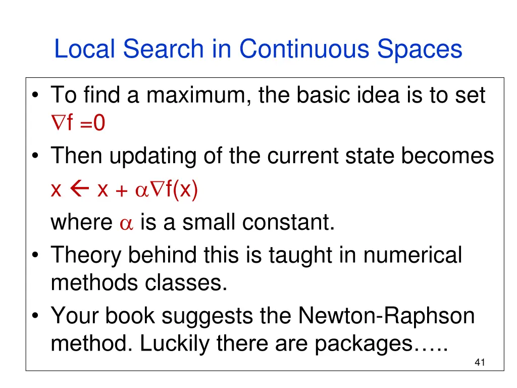 local search in continuous spaces 1