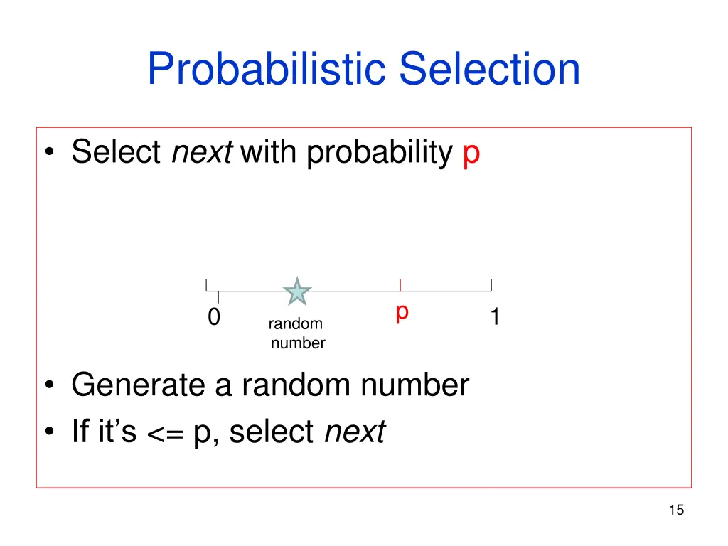 probabilistic selection