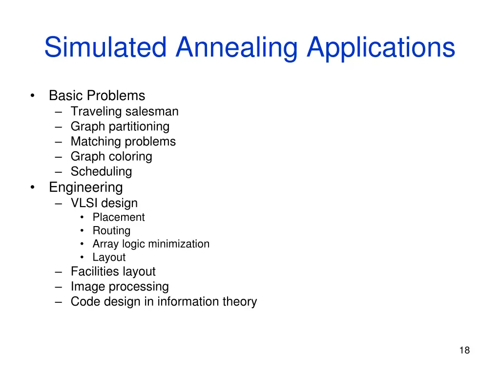 simulated annealing applications