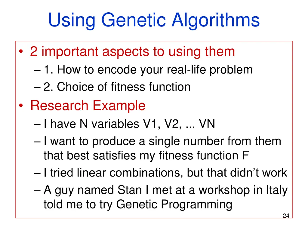 using genetic algorithms