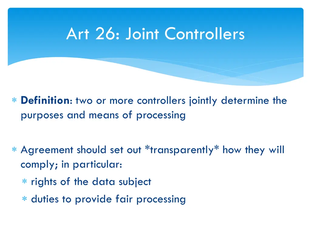 art 26 joint controllers