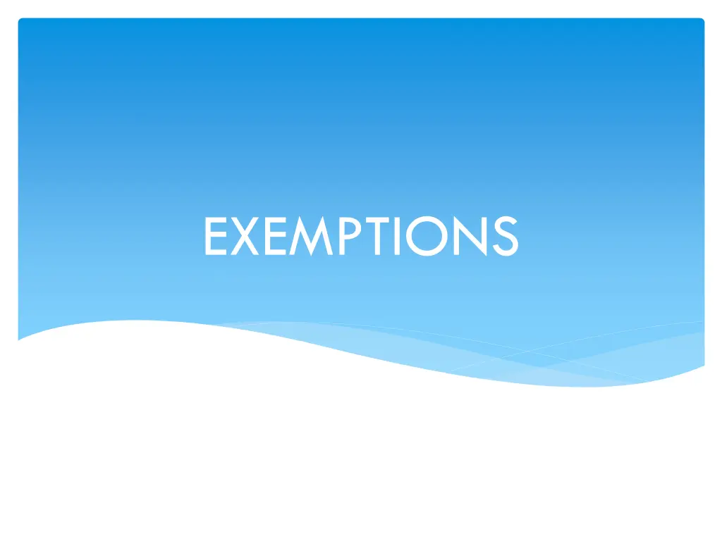 exemptions