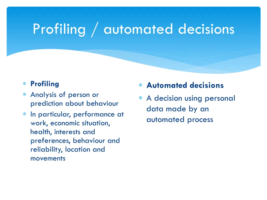 profiling automated decisions