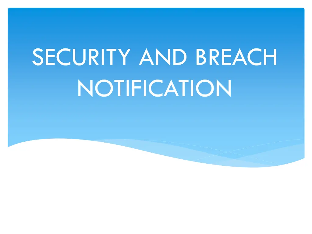 security and breach notification