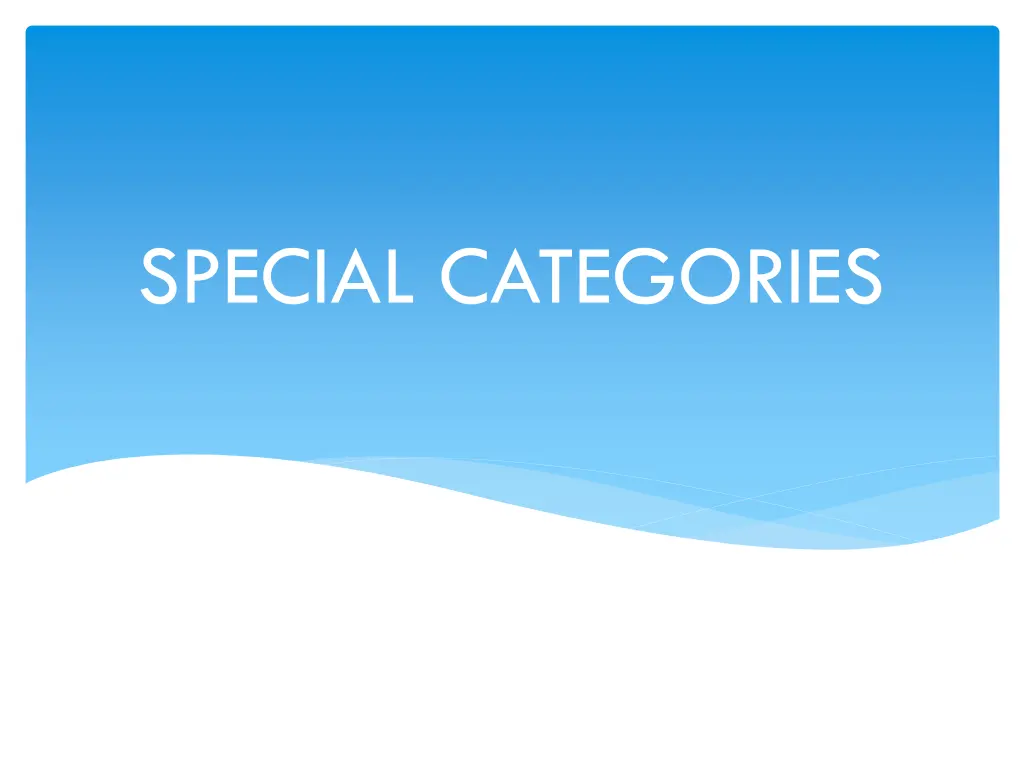 special categories