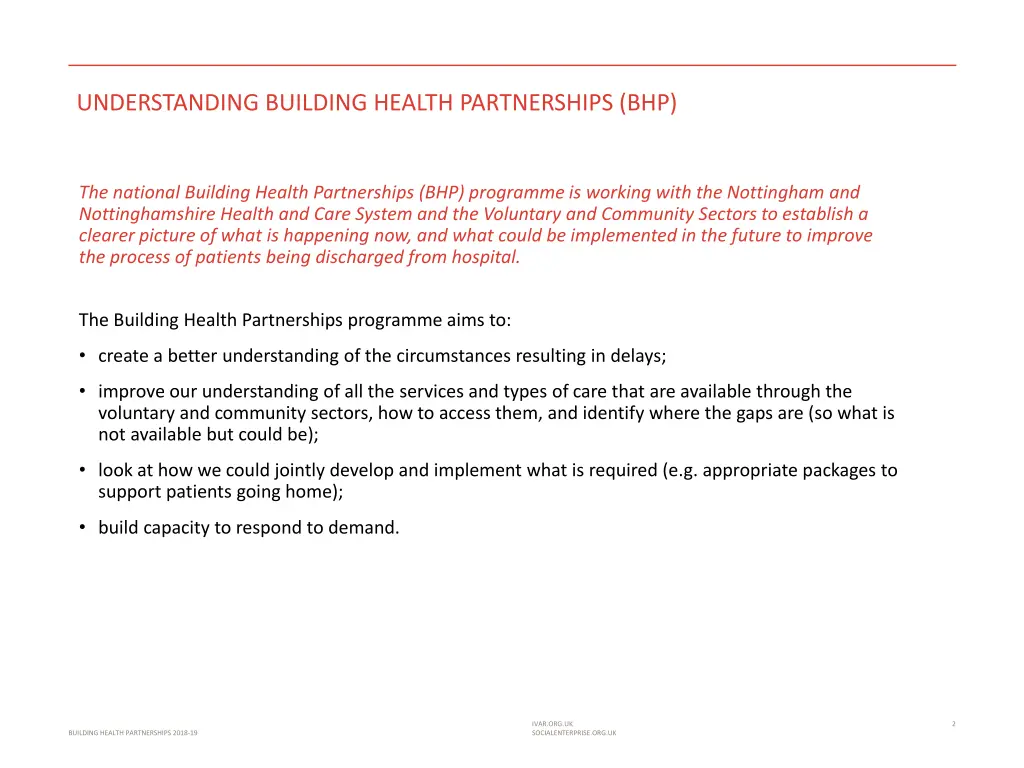 understanding building health partnerships bhp