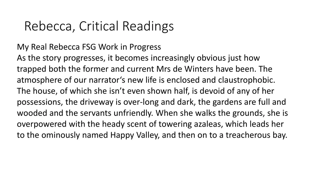 rebecca critical readings