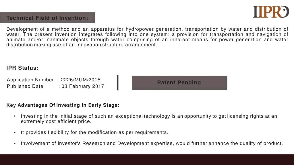 technical field of invention