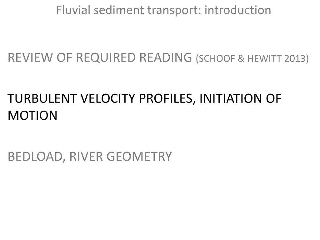 fluvial sediment transport introduction 1